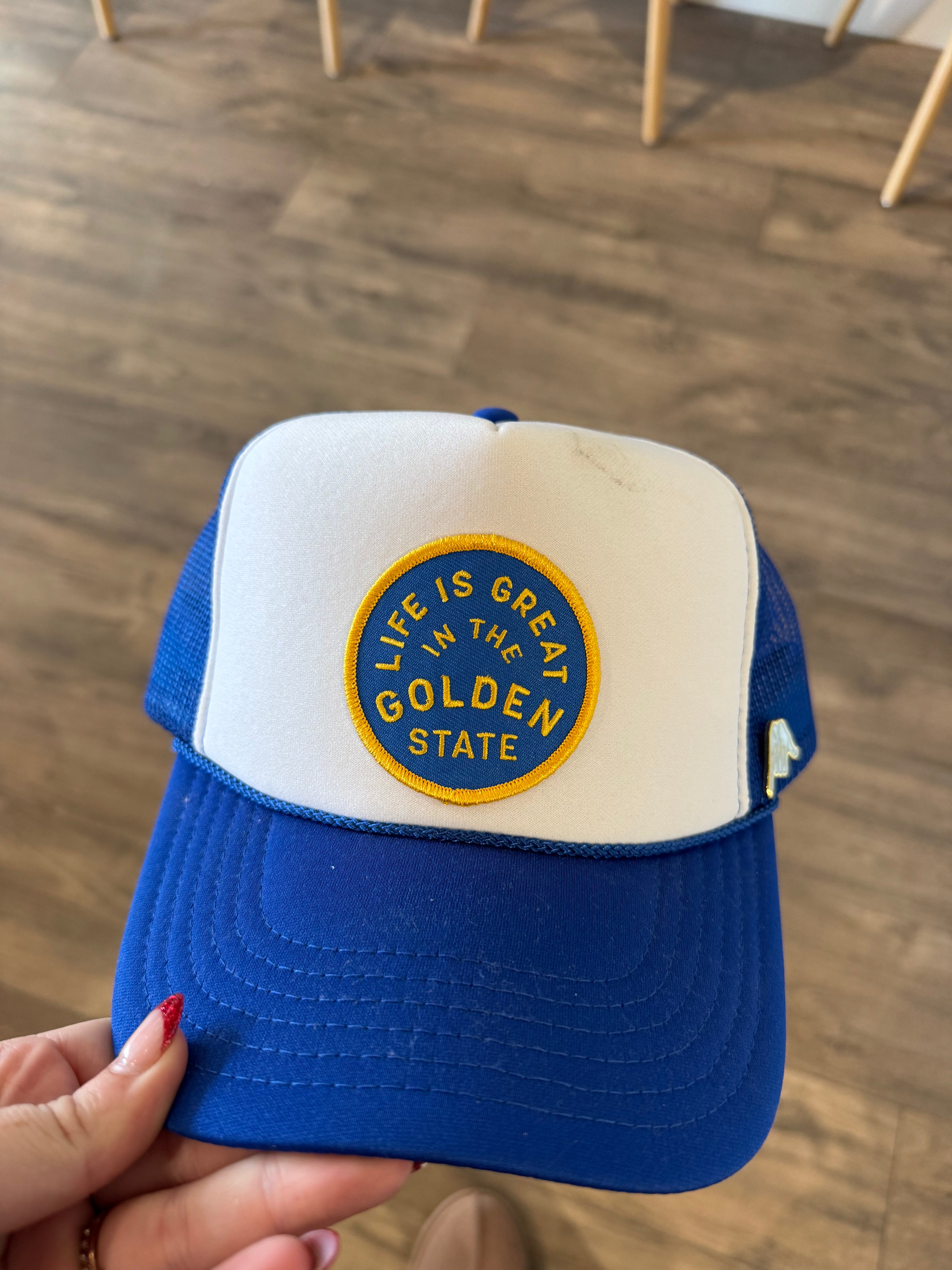 Life is great in the golden state trucker hat