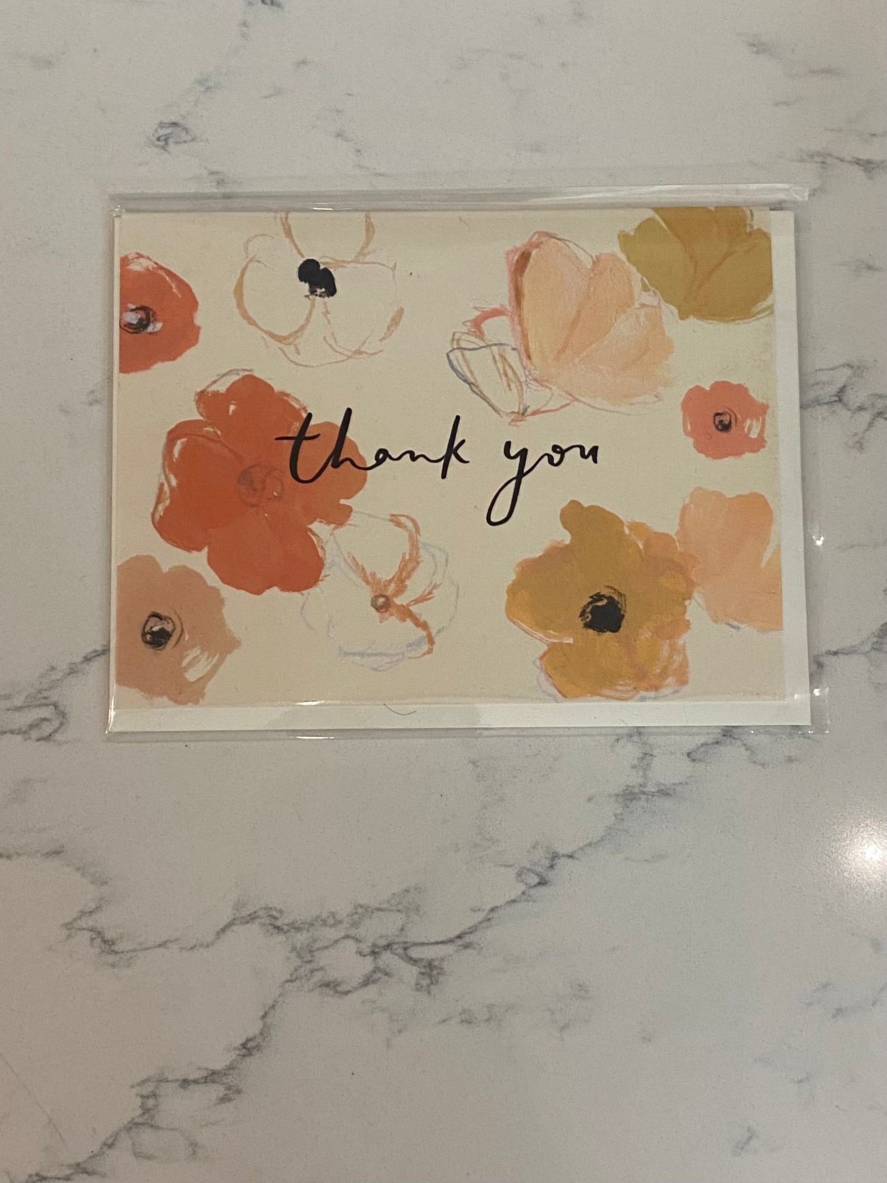Pink Floral Thank You Card