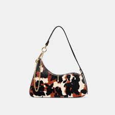 Brown Cow Print Shoulder Bag