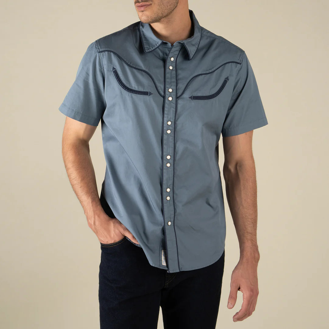 Prescott Western Shirt in Faded Navy