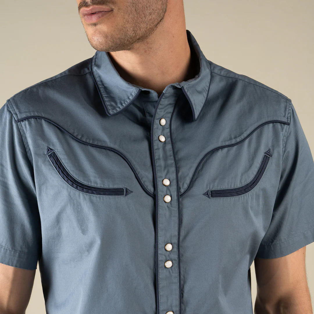 Prescott Western Shirt in Faded Navy