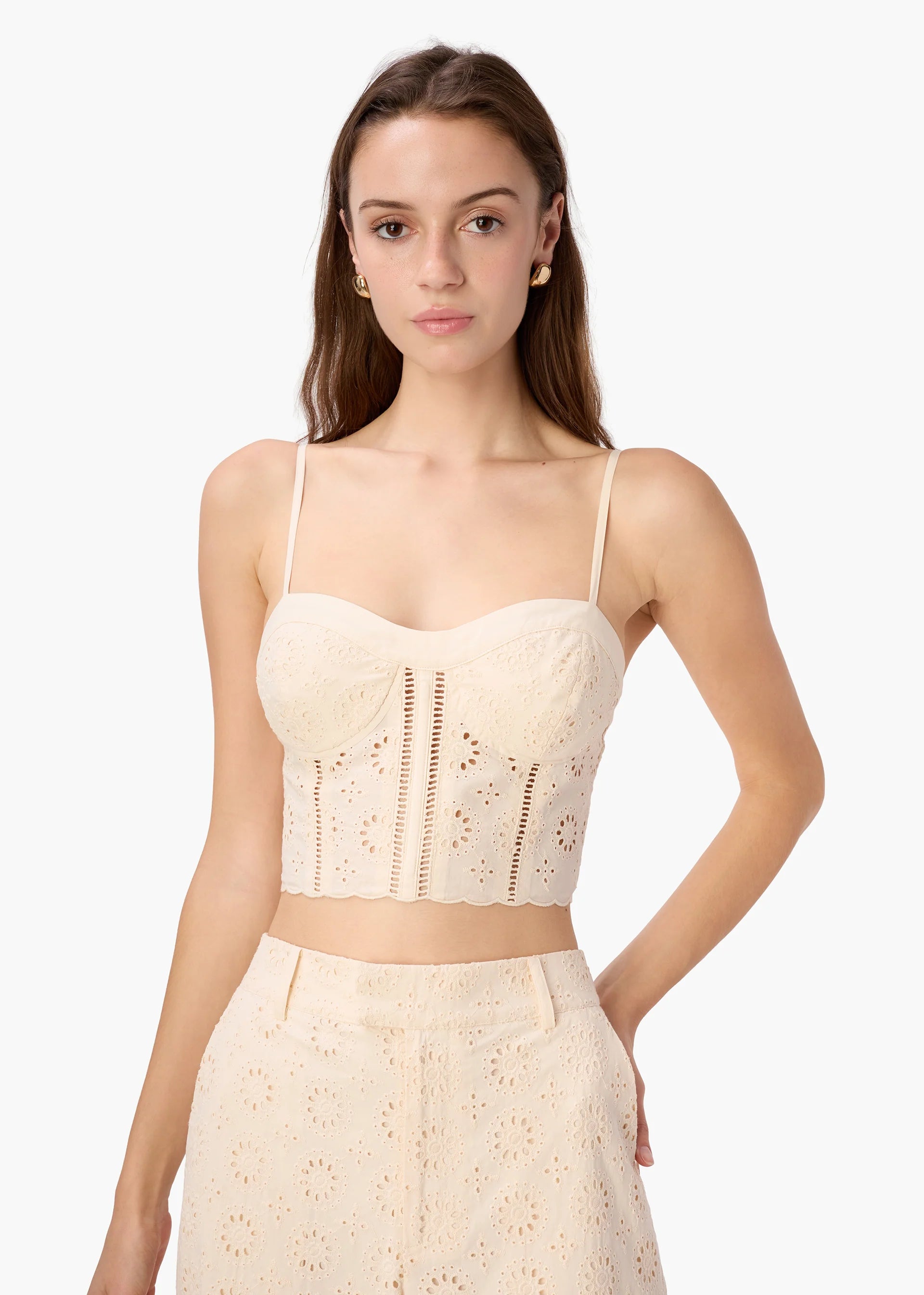 Sabia Cropped Corset in Bone