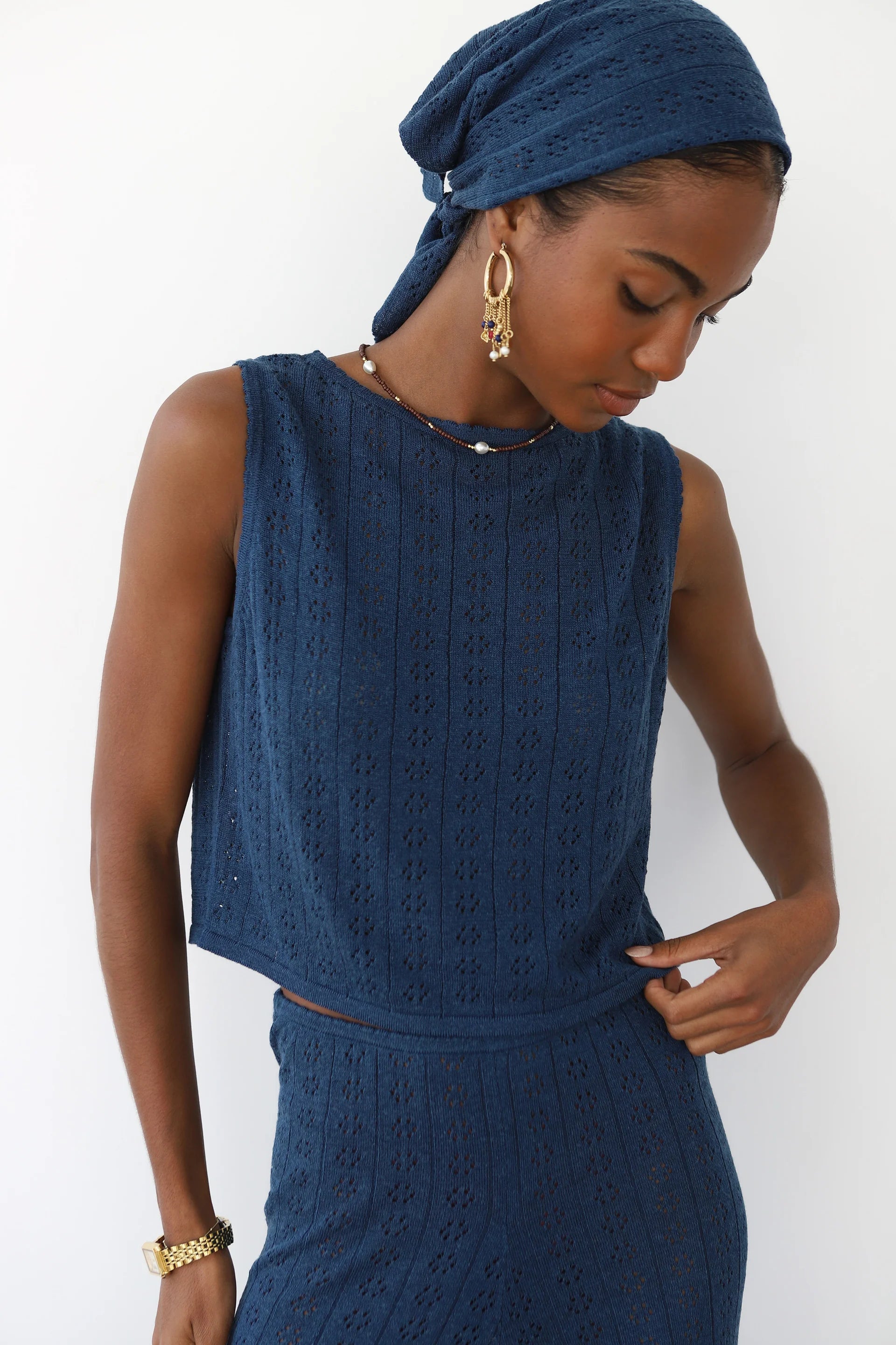 Nerissa Scarf in Navy