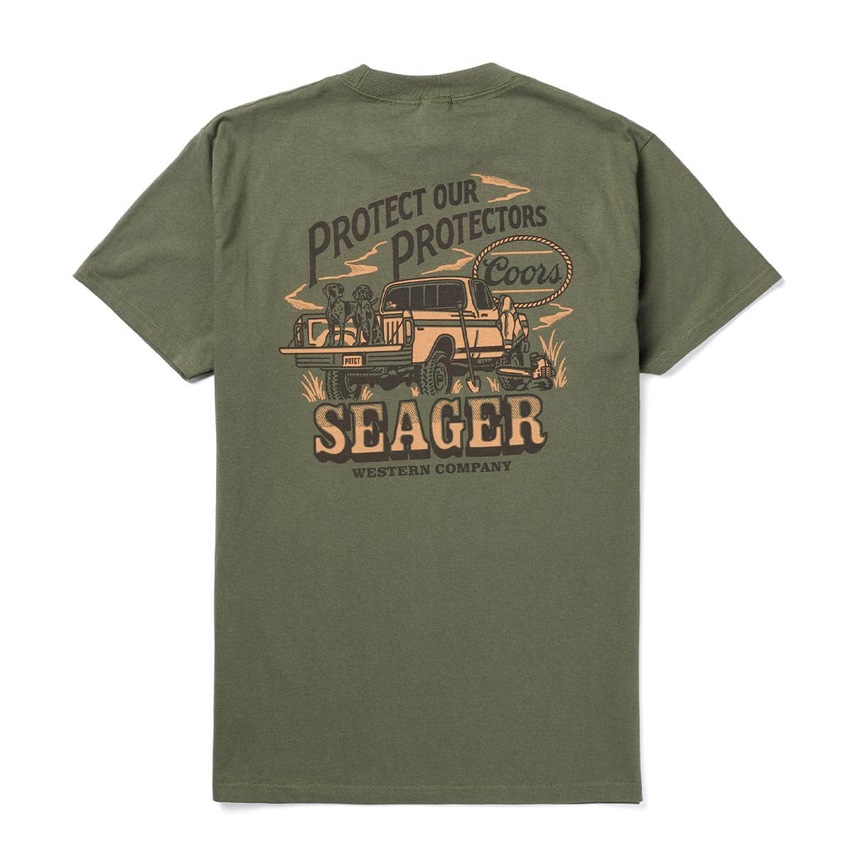 SEAGER x COORS Brush Truck Tee in Surplus