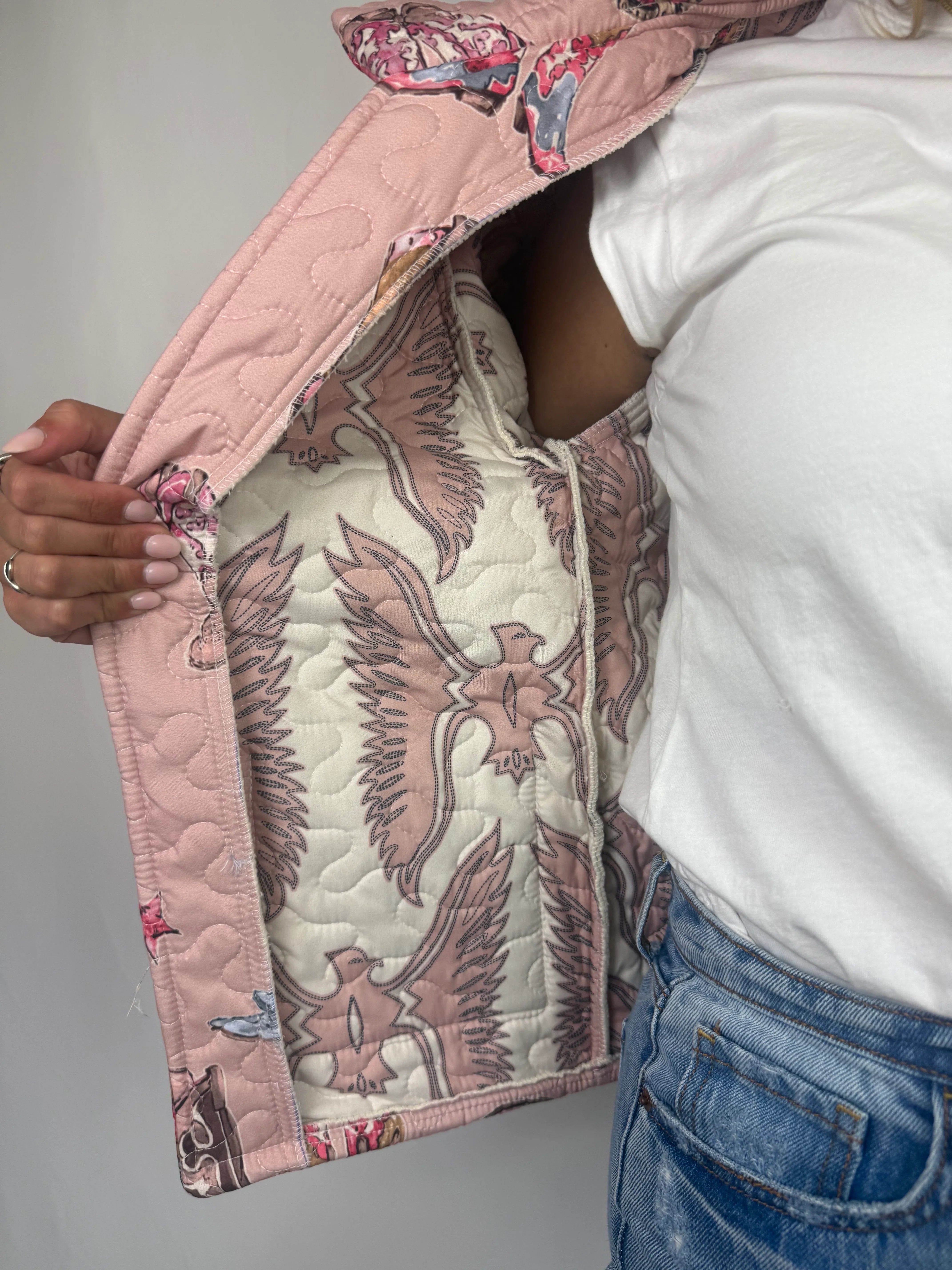 Thunderbird Boots Rose Quilted Jacket
