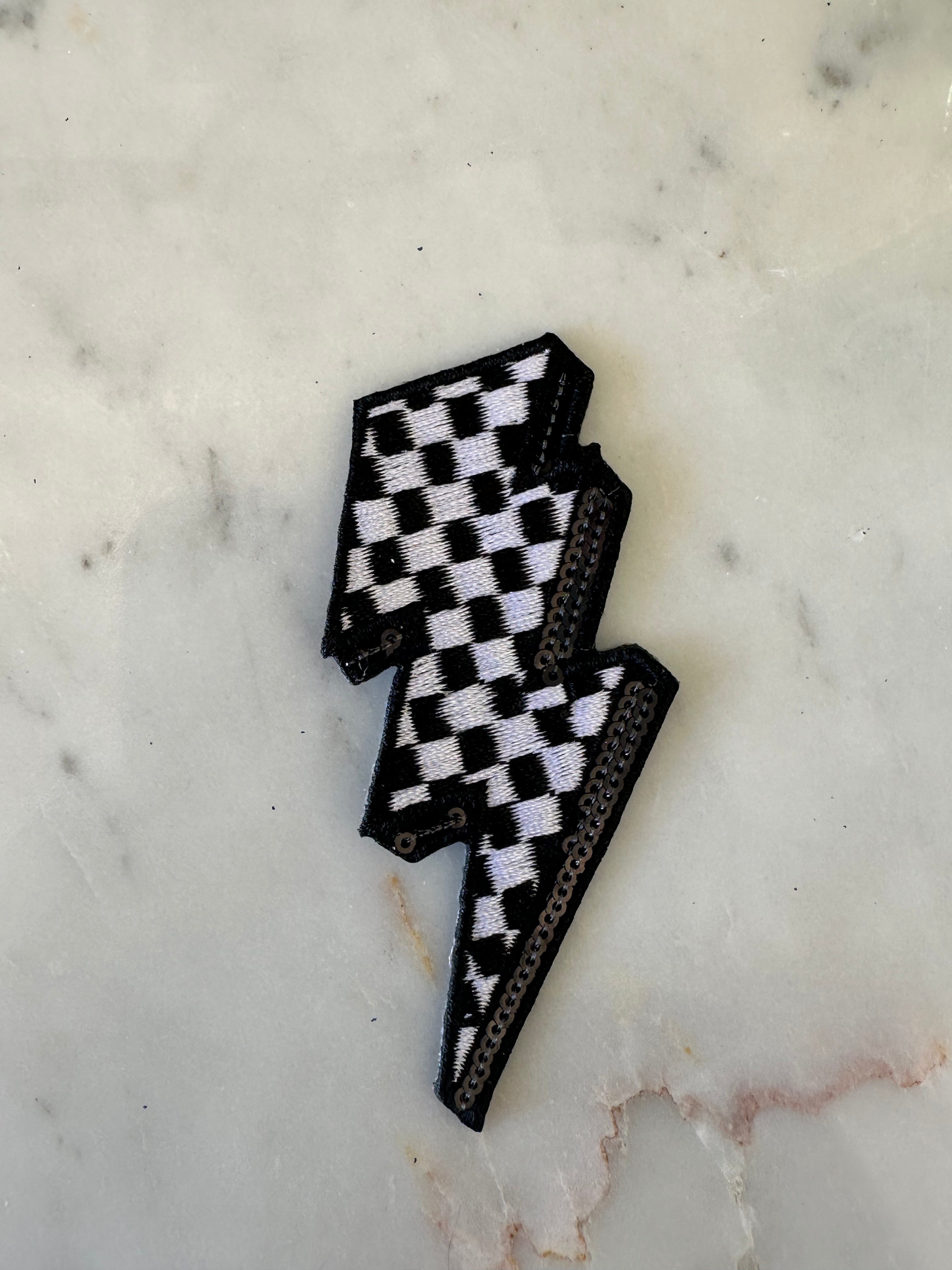 Black Checkered Lightning Patch
