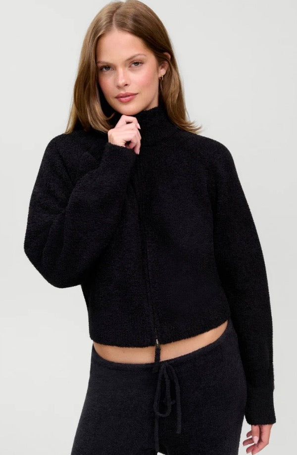 Bea Knit Zip Up Sweater Black