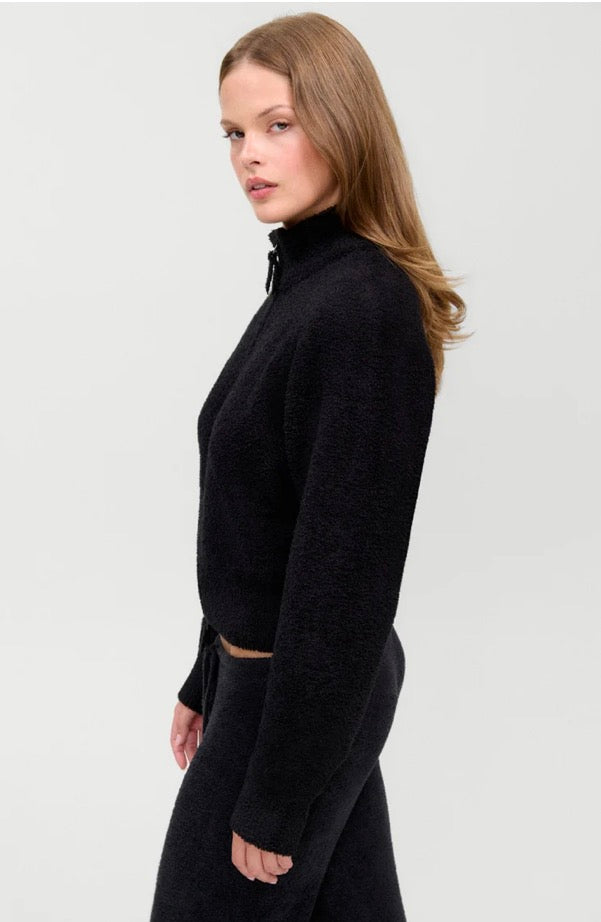 Bea Knit Zip Up Sweater Black