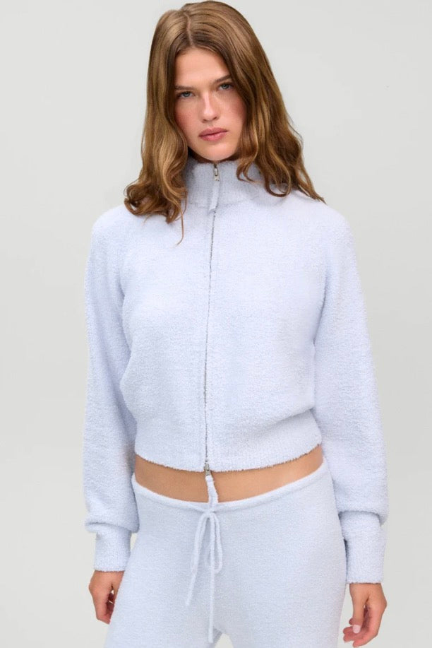 Bea Knit Zip Up Sweater Ocean Mist