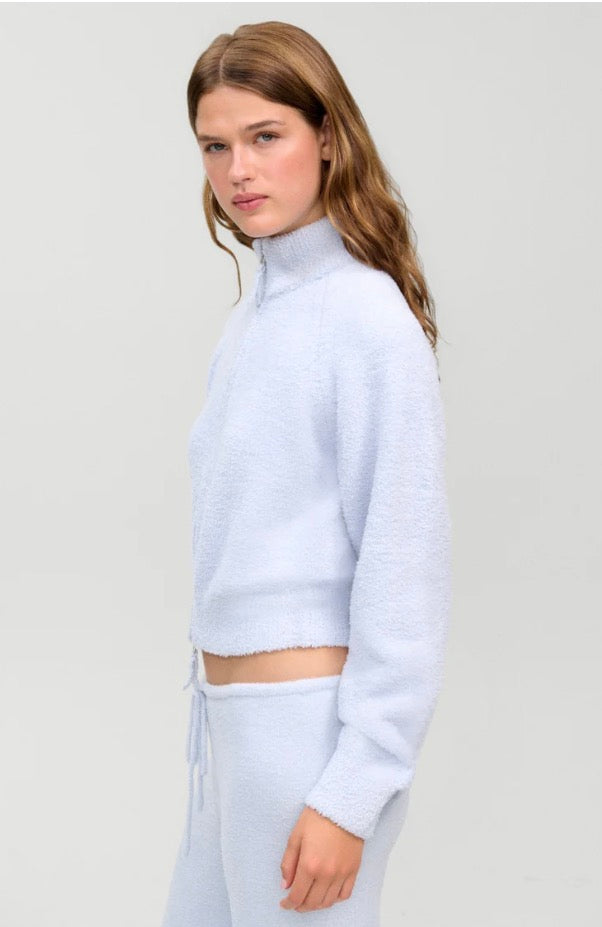 Bea Knit Zip Up Sweater Ocean Mist