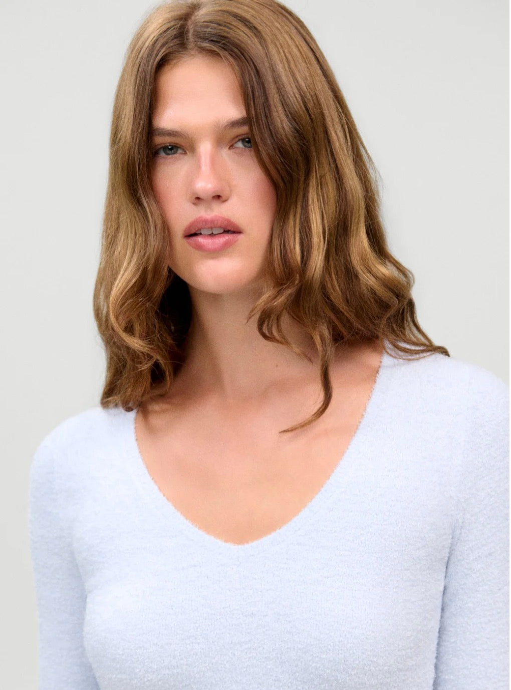 Kit V Neck Sweater Ocean Mist