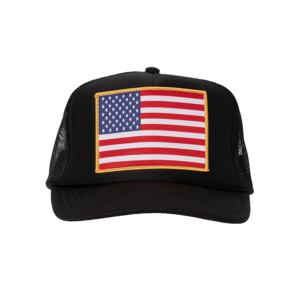 American Flag Patch Trucker Hat