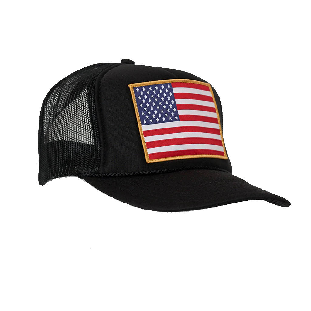 American Flag Patch Trucker Hat