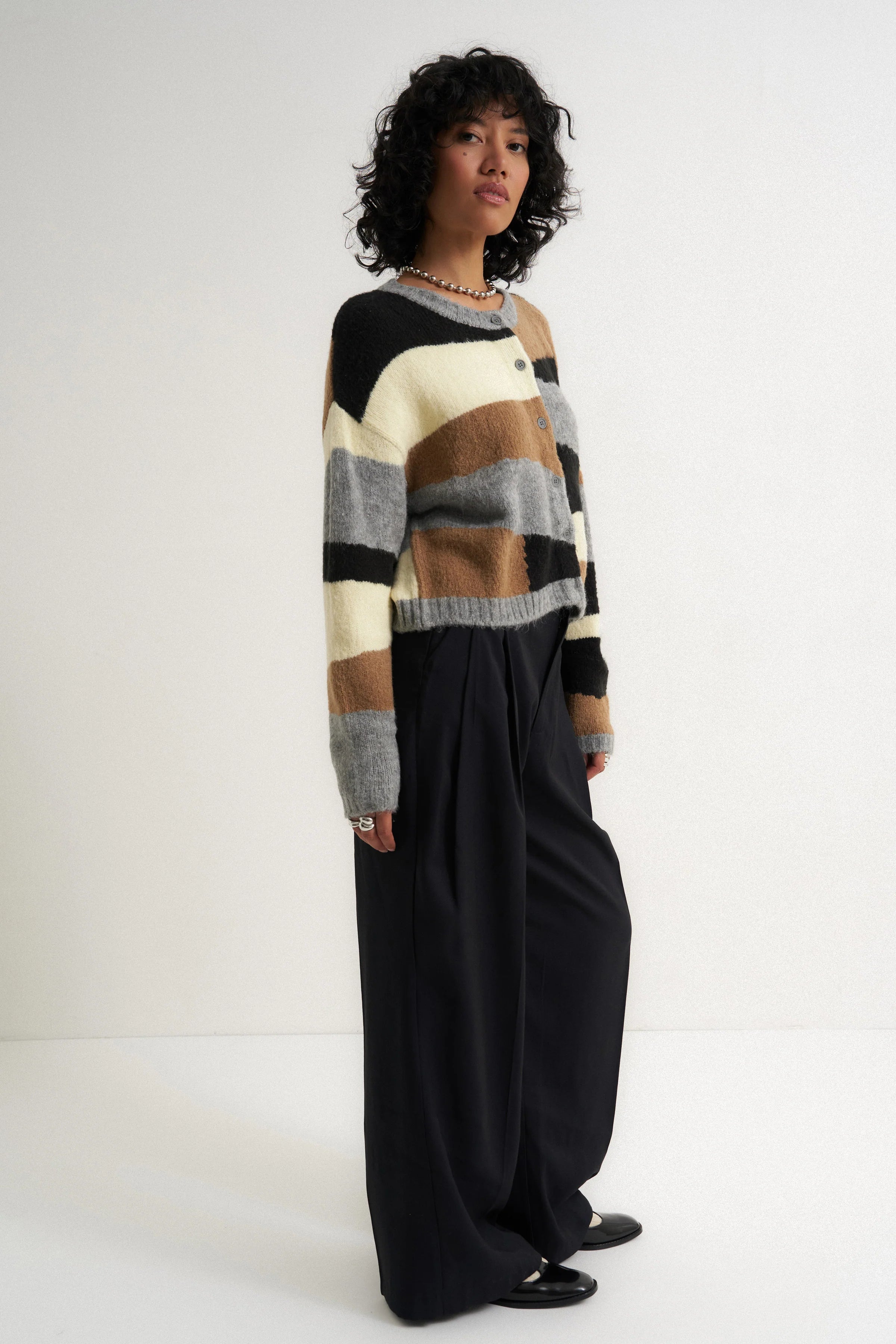 Selma Cardigan - Heather Grey Multi