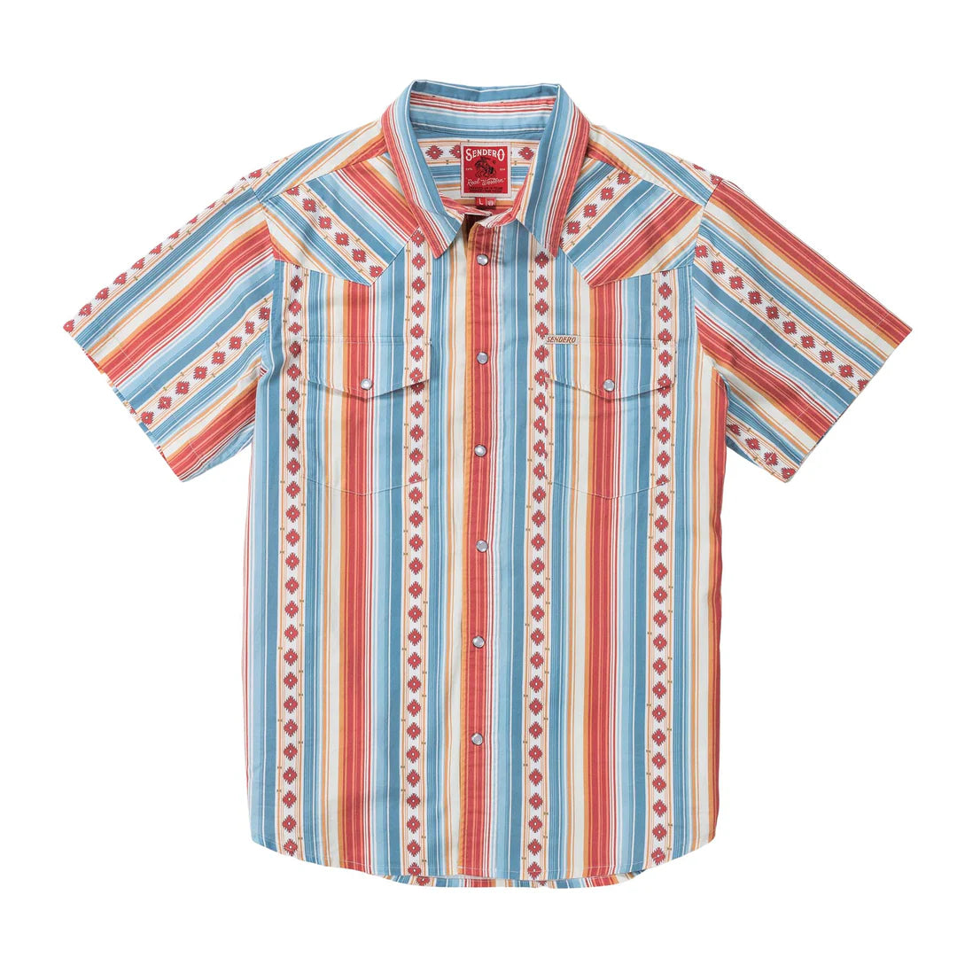SERAPE PEARL SNAP SHORT SLEEVE- SEDONA RED