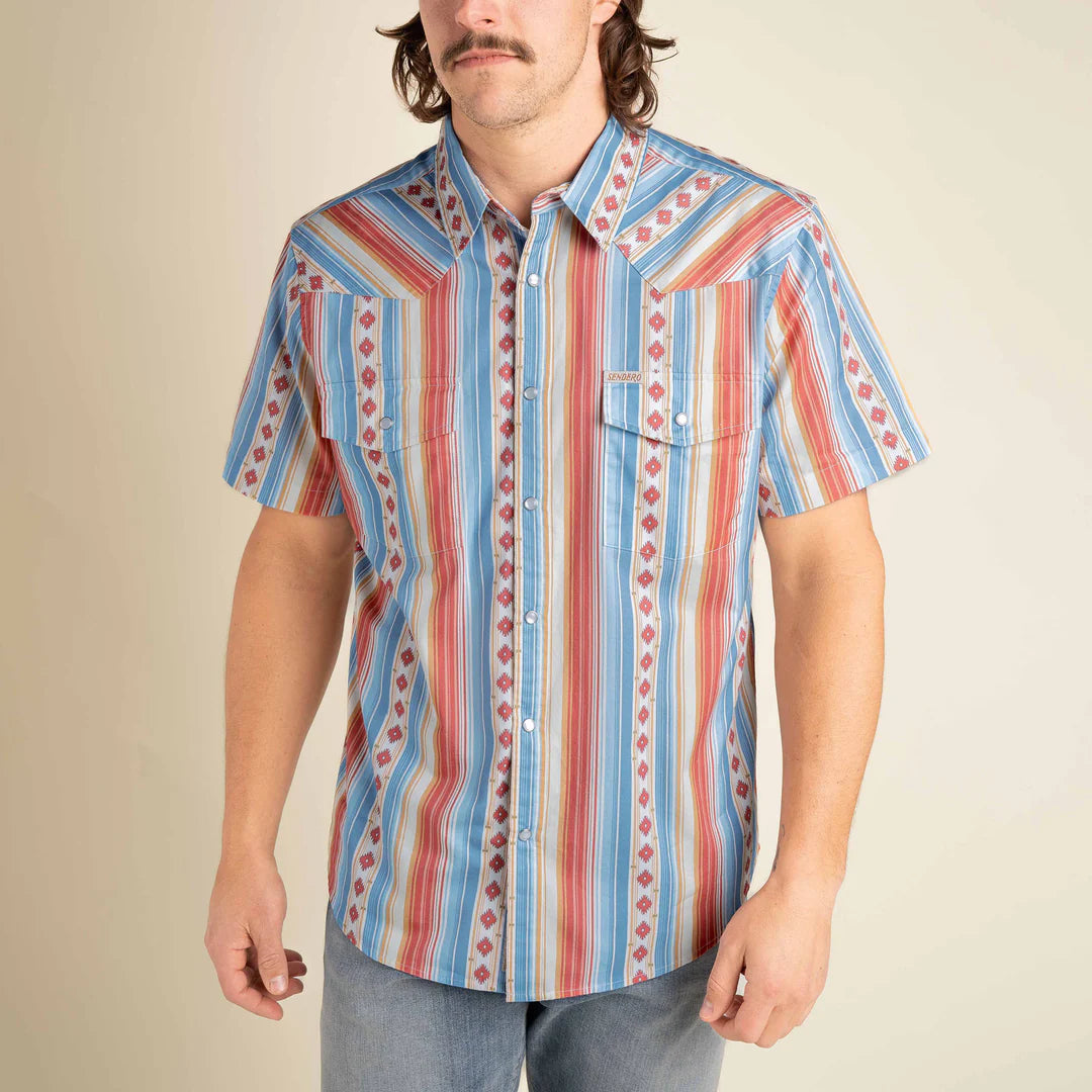 SERAPE PEARL SNAP SHORT SLEEVE- SEDONA RED