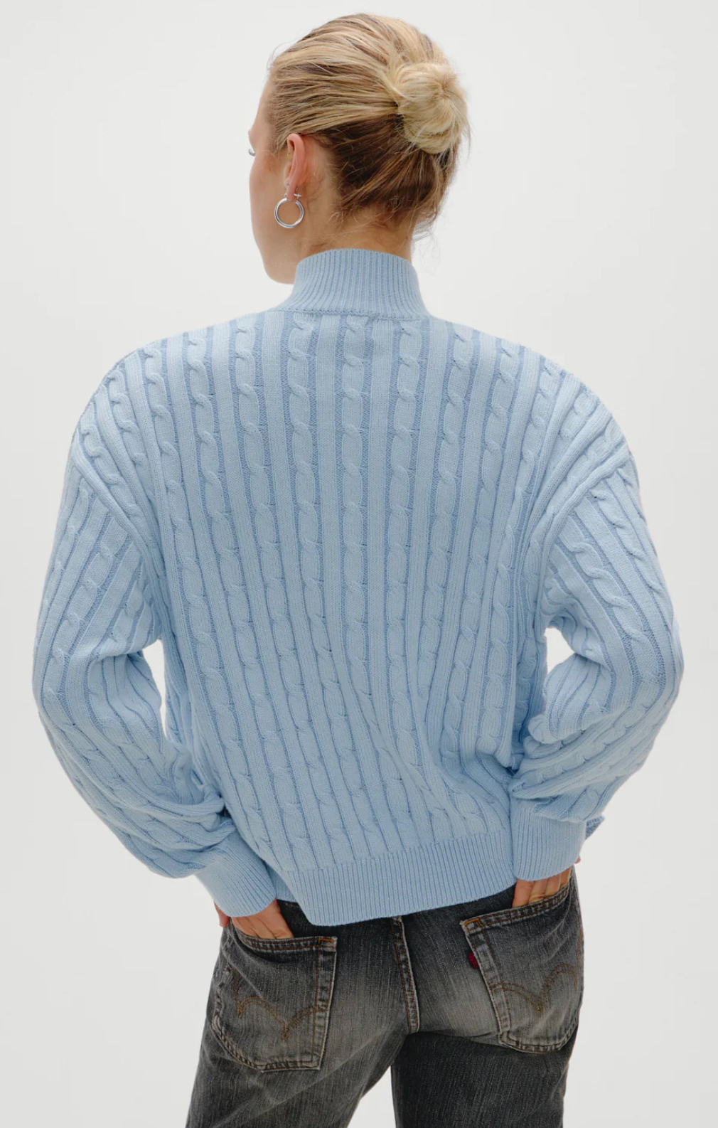 Bea Cable Knit Zip Up Sweater