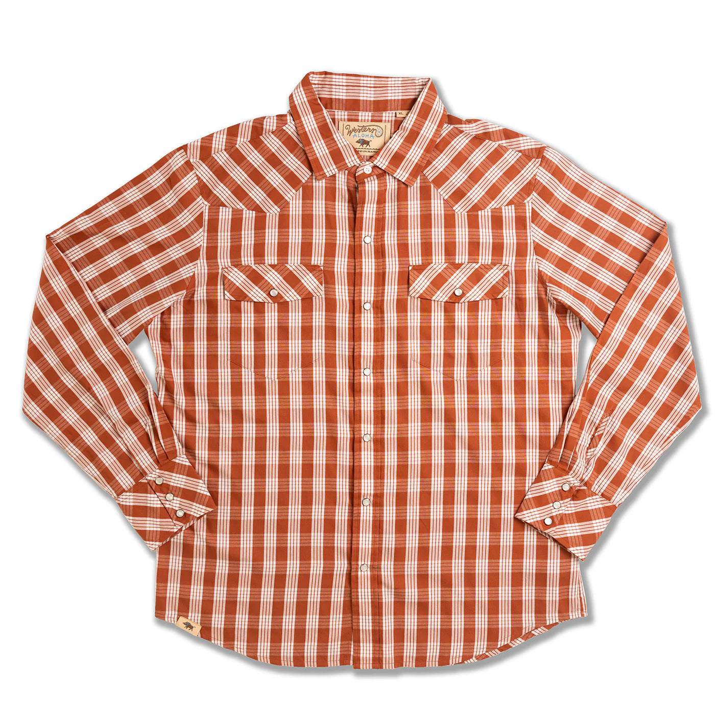 Kauai Red Palaka Western Snap Shirt
