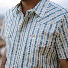 SERAPE PEARL SNAP SHORT SLEEVE- TEAL