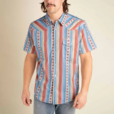 SERAPE PEARL SNAP SHORT SLEEVE- REDONA RED