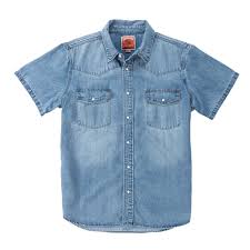 THE WYATT PEARL SNAP SHORT SLEEVE- VINTAGE DENIM