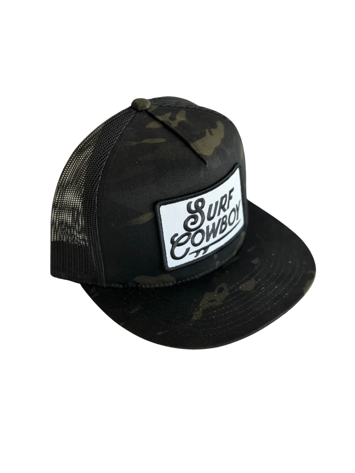 Surf Cowboy Trucker Hat- Black Camo