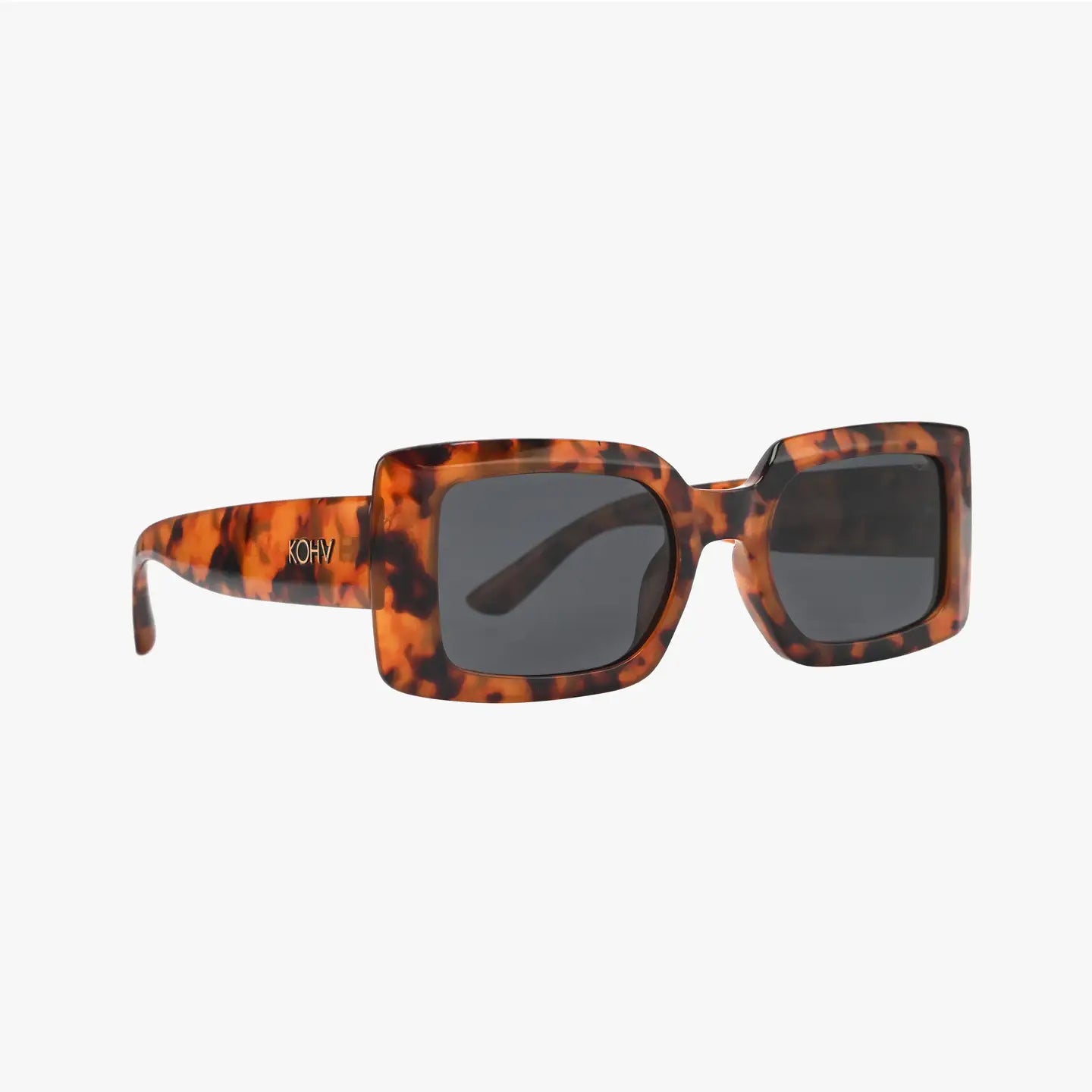 Breeze Amber Smoke Polarized Rectangle Fashion Sunglasses