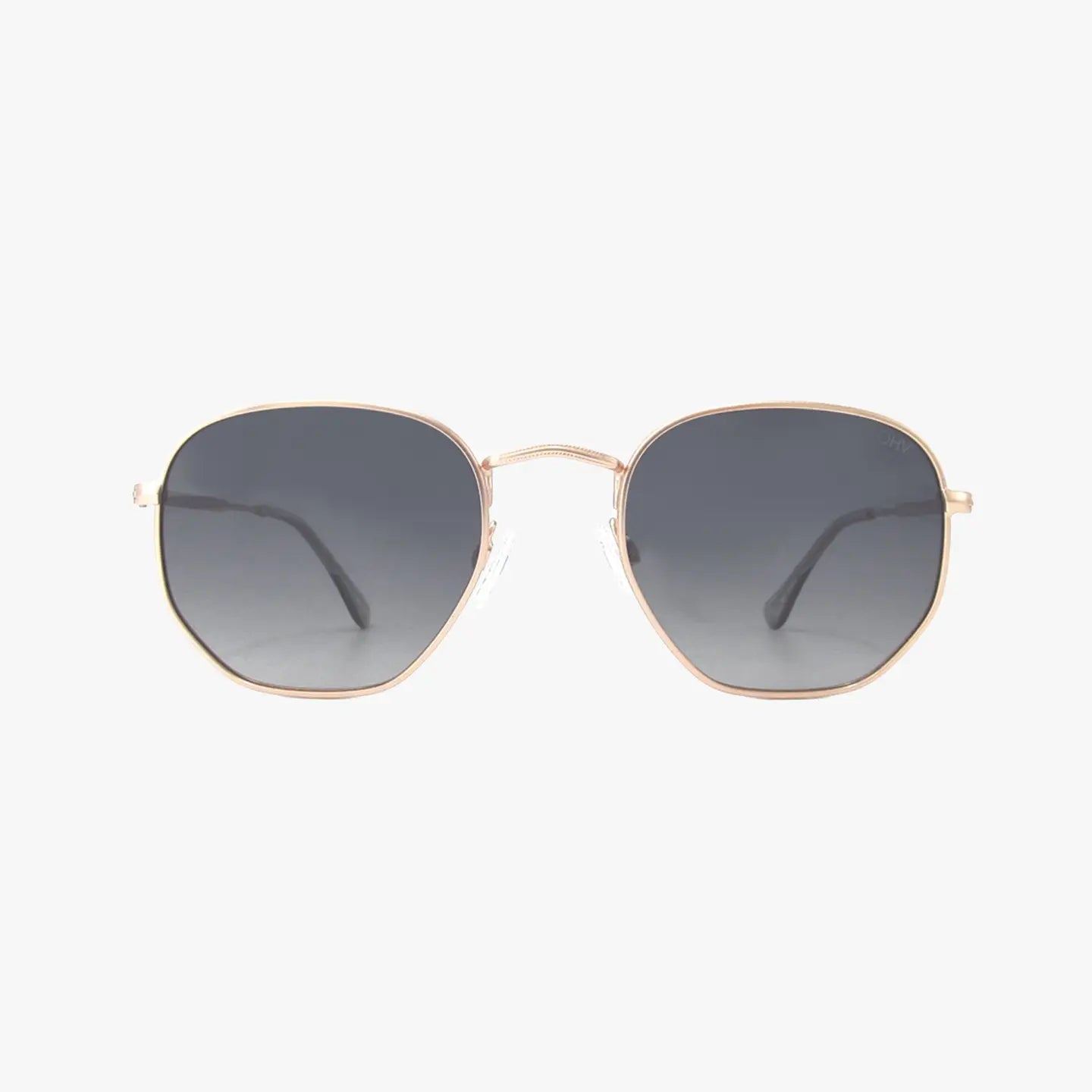 Billie Rose Gold Polarized Geometric Metal Sunglasses