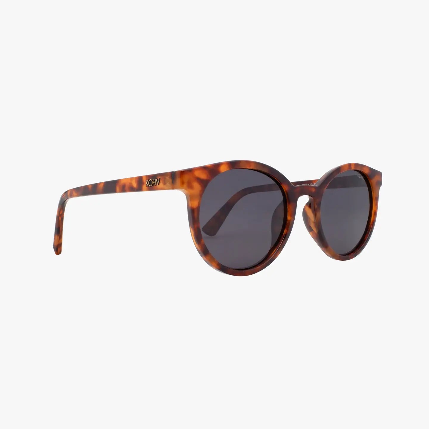 Heron Amber Tortoise Polarized Round Fashion Sunglasses