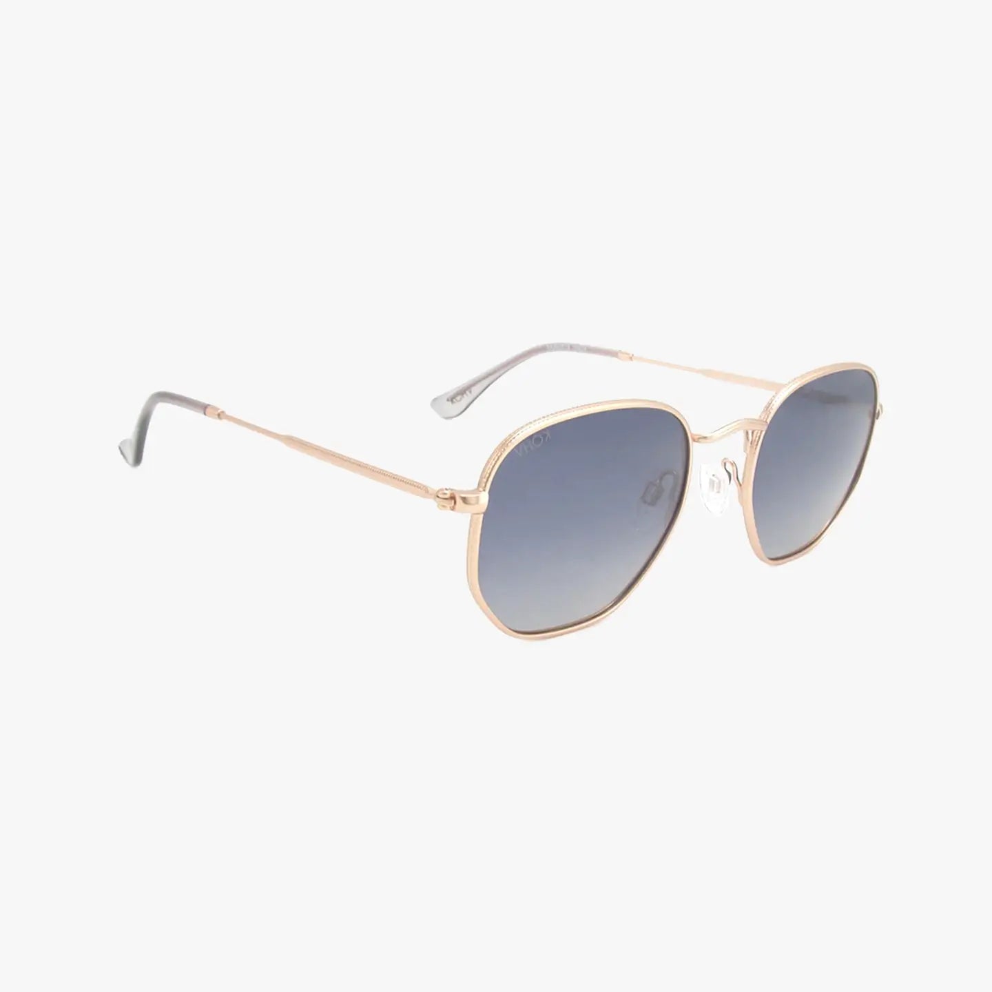 Billie Rose Gold Polarized Geometric Metal Sunglasses