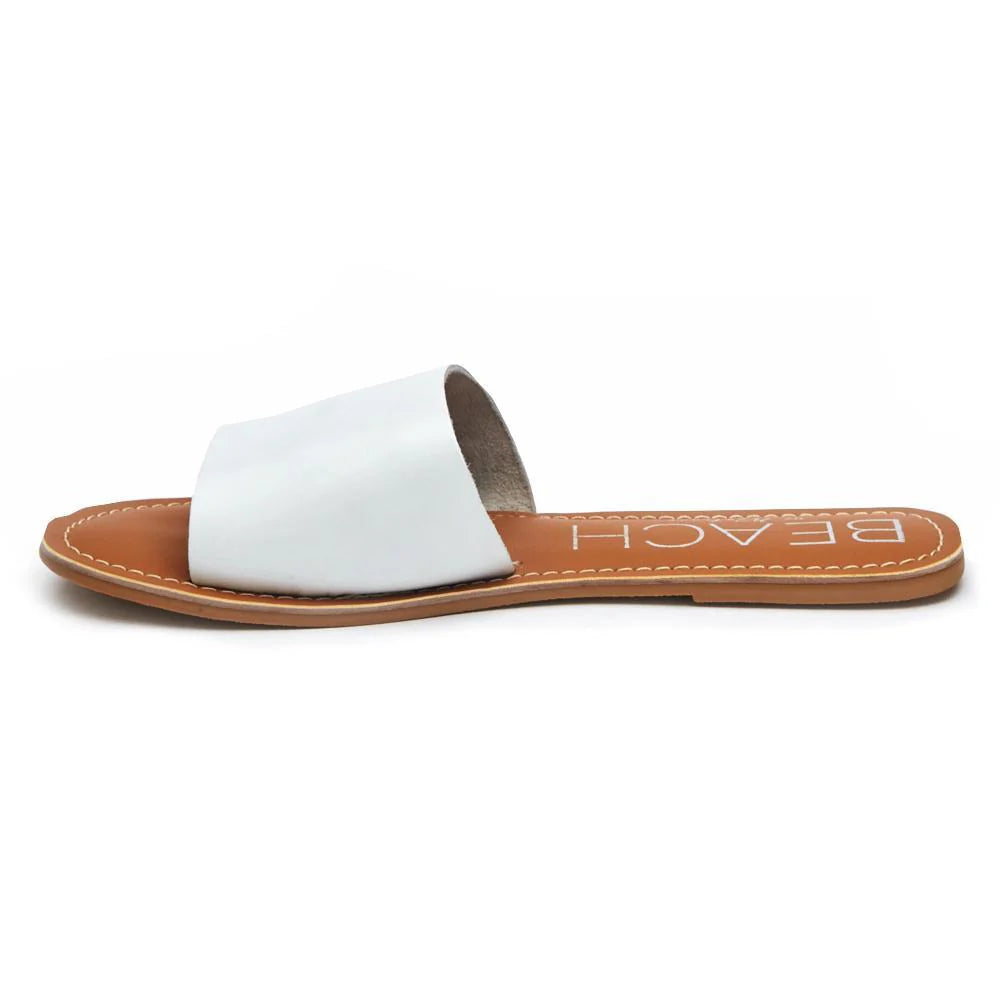 CABANA SLIDE SANDAL- WHITE LEATHER
