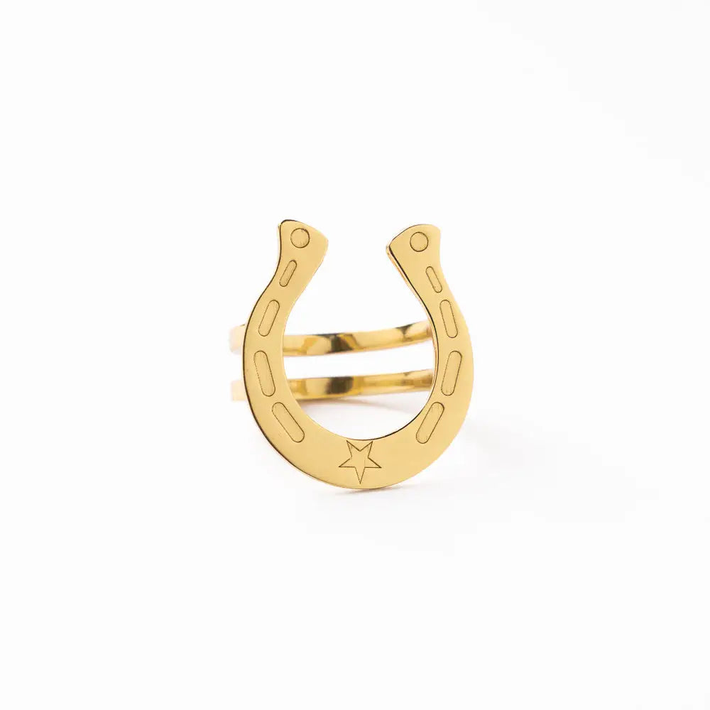 Harper Horseshoe Bandana Ring Brass