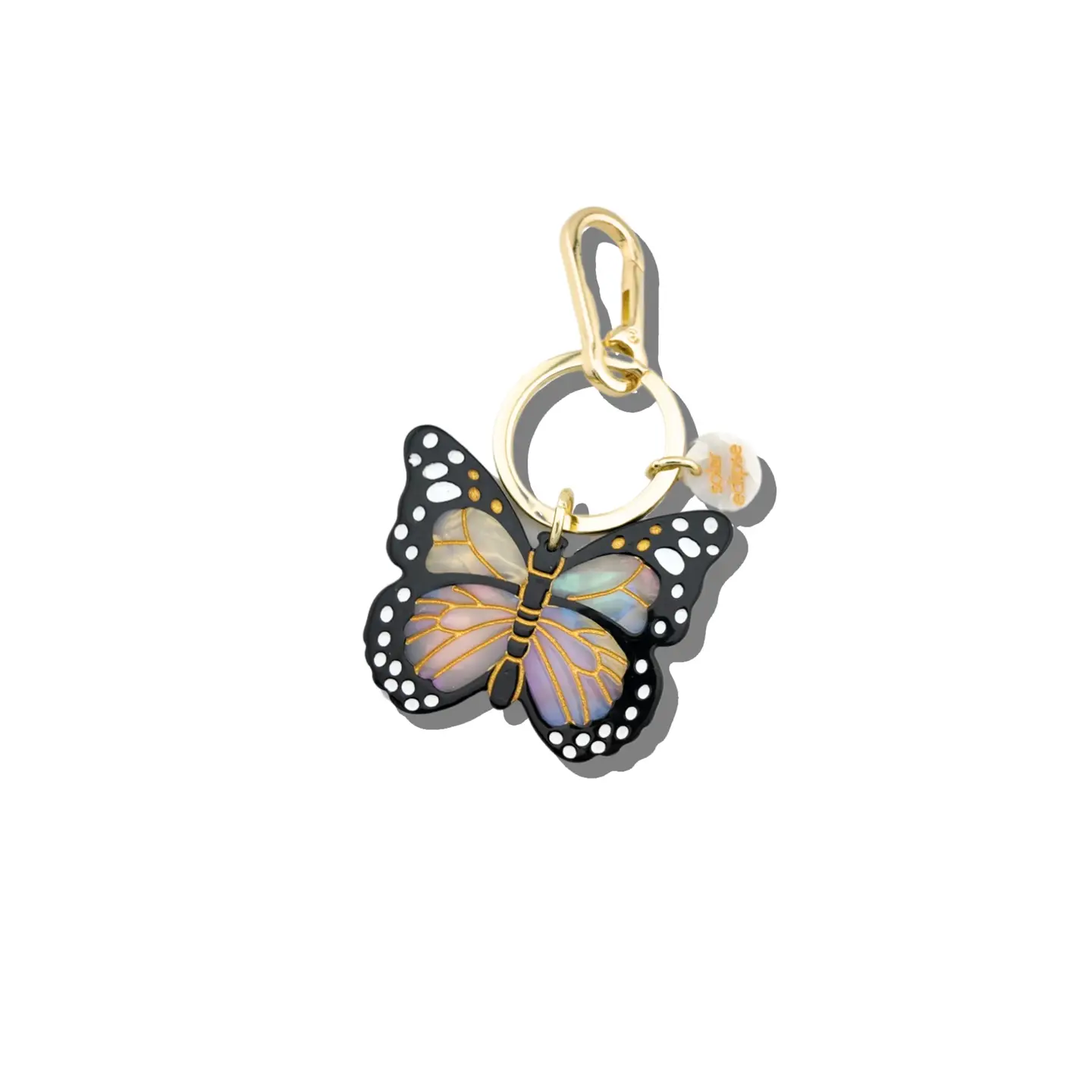 Hand-painted Monarch Butterfly Bag Charm + Keychain | Eco-Friendly