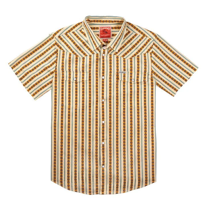 SERAPE PEARL SNAP SHORT SLEEVE- Apricot