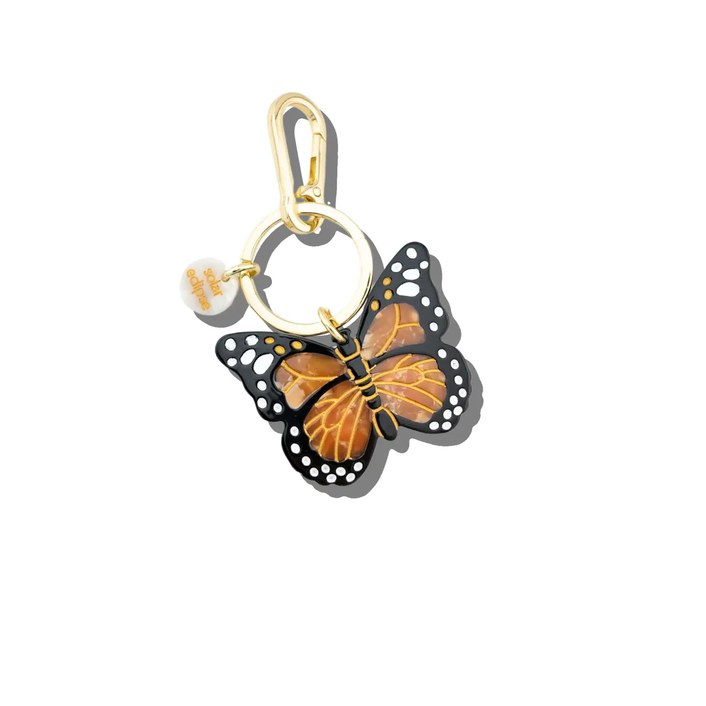 Hand-painted Monarch Butterfly Bag Charm + Keychain | Eco-Friendly