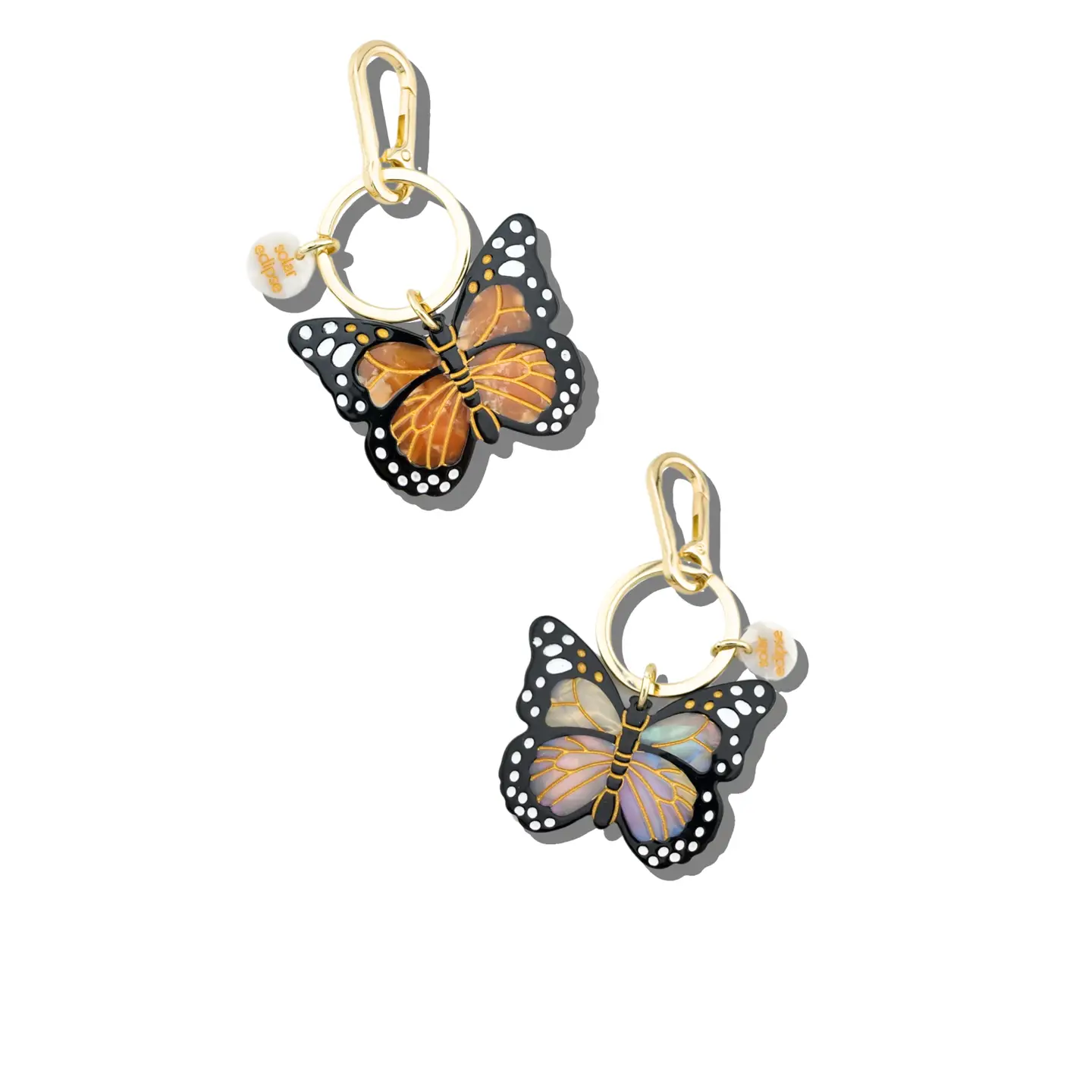 Hand-painted Monarch Butterfly Bag Charm + Keychain | Eco-Friendly